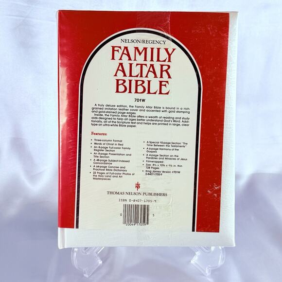 Vtg Bible King James Version Regency 700W Red Letter 1971 White Cover Sealed! - Picture 2 of 8